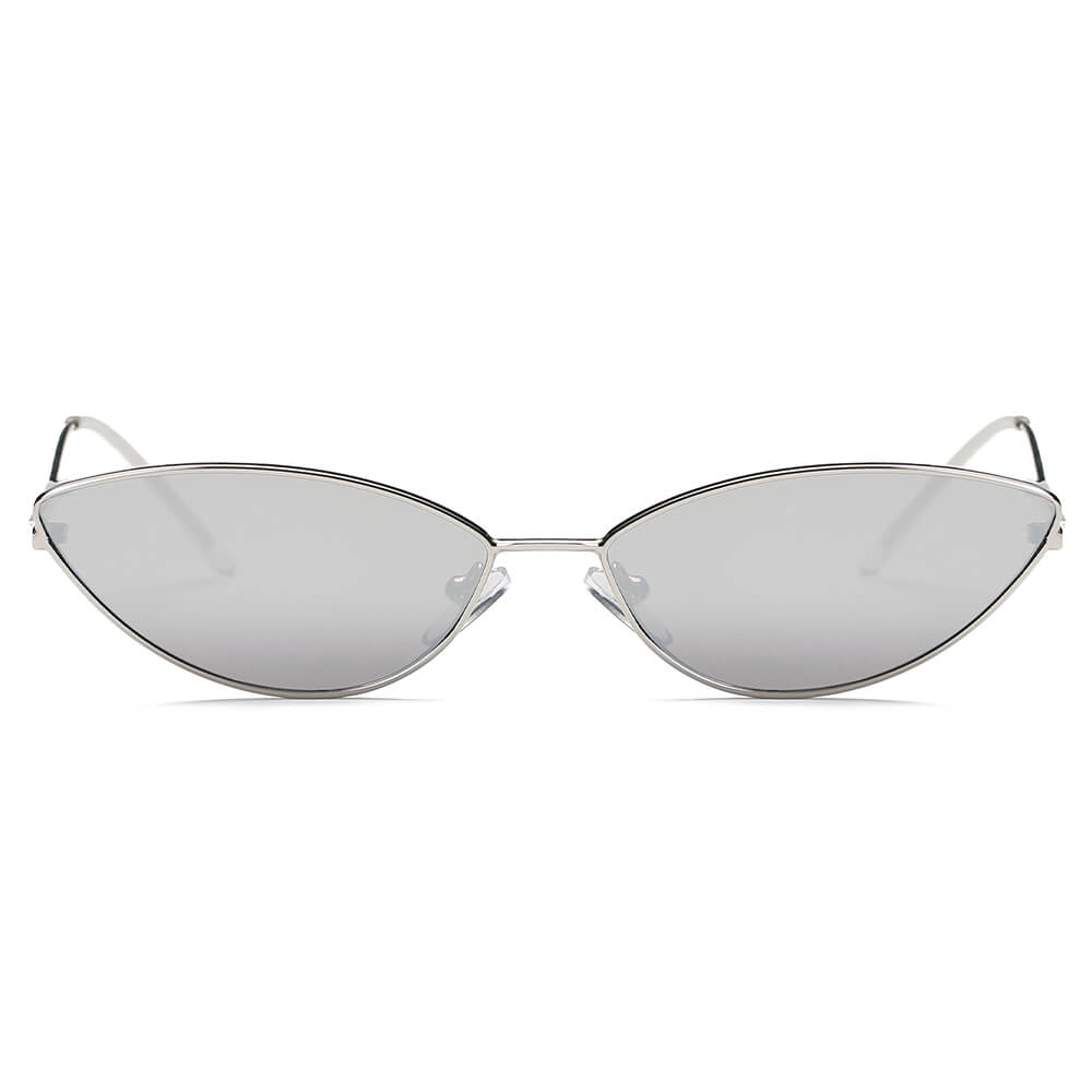 FLINT | S3012 - Small True Retro Vintage Slim Metal Sunglasses - Cramilo Eyewear - Stylish Trendy Affordable Sunglasses Clear Glasses Eye Wear Fashion