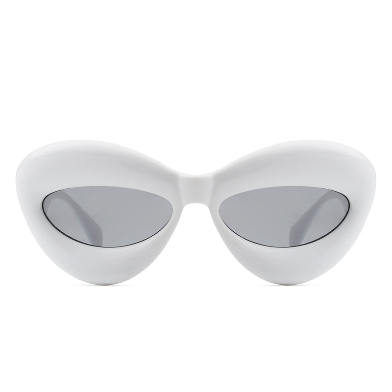 Buy Haute Sauce Women Grey Lens White Rectangle Sunglasses (55) Online