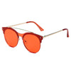ENDICOTT | S3011 - Round Circle Brow-Bar Tinted Lens Sunglasses - Cramilo Eyewear - Stylish Trendy Affordable Sunglasses Clear Glasses Eye Wear Fashion