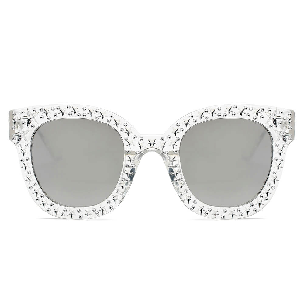 DOSWELL | S1087 - Women Fashion Oversize Round Sunglasses - Cramilo Eyewear - Stylish Trendy Affordable Sunglasses Clear Glasses Eye Wear Fashion