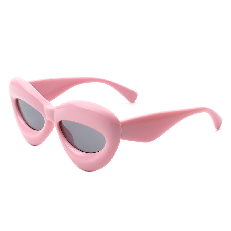 Vexa - Fashion Trendy Cat-Eye Thick Frame Lip Sunglasses Pink