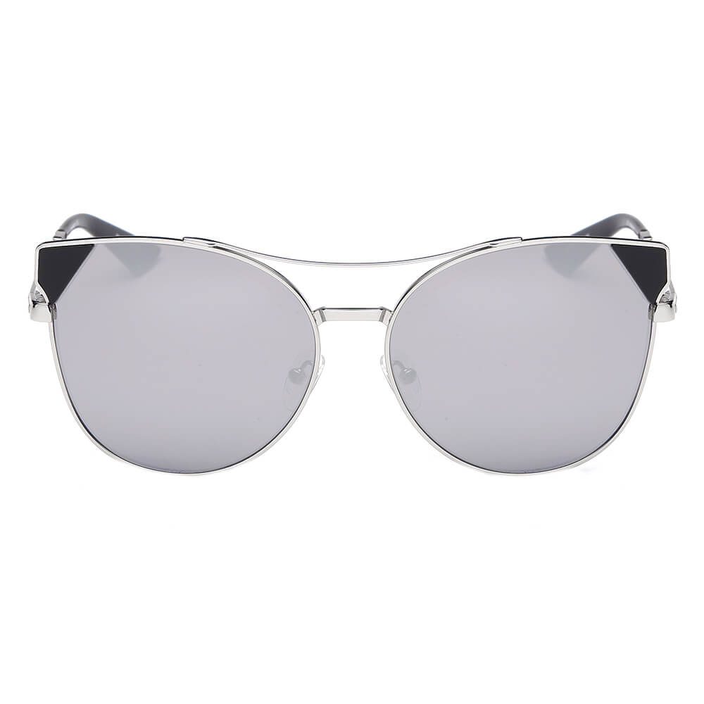 CLARCKSTON | CA02 - Women's Trendy Mirrored Lens Cat Eye Sunglasses - Cramilo Eyewear - Stylish Trendy Affordable Sunglasses Clear Glasses Eye Wear Fashion