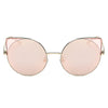 DUBLIN | CA03 - Women Mirrored Lens Round Cat Eye Sunglasses - Cramilo Eyewear - Stylish Trendy Affordable Sunglasses Clear Glasses Eye Wear Fashion