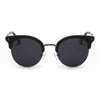 BILOXI | CA05K - Women Half Frame Round Cat Eye Polarized Sunglasses - Cramilo Eyewear - Stylish Trendy Affordable Sunglasses Clear Glasses Eye Wear Fashion