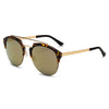 COROLLA | CA15 - Half Frame Mirrored Lens Horned Rim Sunglasses Circle - Cramilo Eyewear - Stylish Trendy Affordable Sunglasses Clear Glasses Eye Wear Fashion