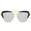 GALVESTON | CD11 - Women's Brow Bar Mirrored Lens Cat Eye Sunglasses - Cramilo Eyewear - Stylish Trendy Affordable Sunglasses Clear Glasses Eye Wear Fashion
