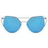 DILLON | D70 - Modern Cat Eye Mirrored Flat Lens Sunglasses Circle - Cramilo Eyewear - Stylish Trendy Affordable Sunglasses Clear Glasses Eye Wear Fashion