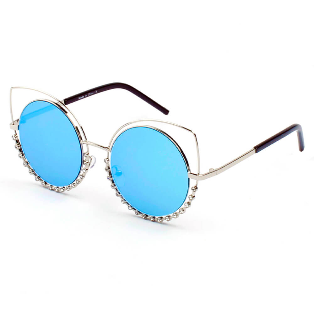 Holland - Pearl-Studded Cut-Out Cat Eye Princess Sunglasses
