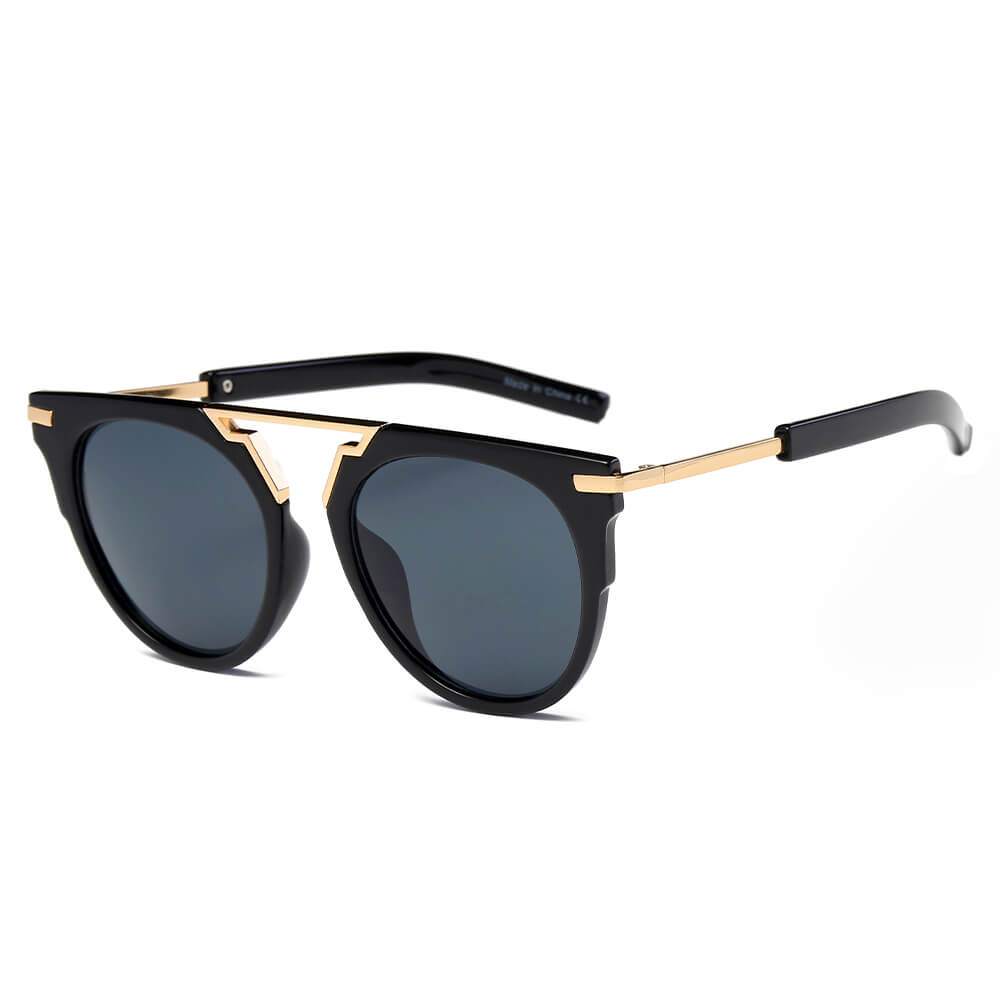 HANOVER | Unisex Fashion Brow-Bar Round Sunglasses