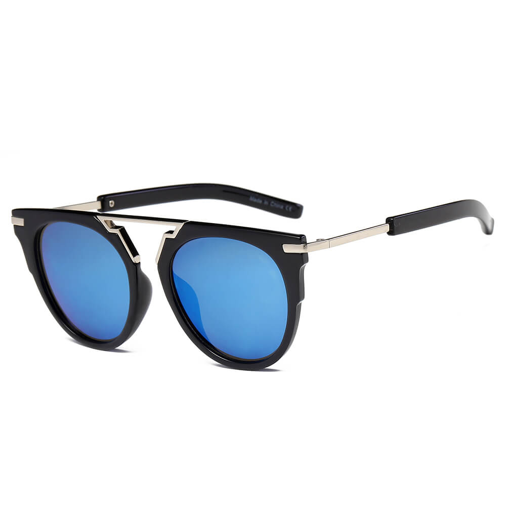 HANOVER  Unisex Fashion Brow-Bar Round Sunglasses - Cramilo