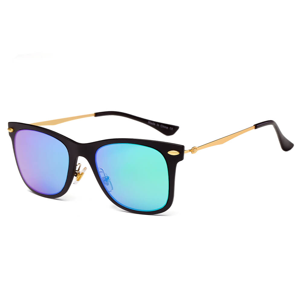 DUGALD | D31 - Classic Horn Rimmed Rectangle Fashion Sunglasses - Cramilo Eyewear - Stylish Trendy Affordable Sunglasses Clear Glasses Eye Wear Fashion