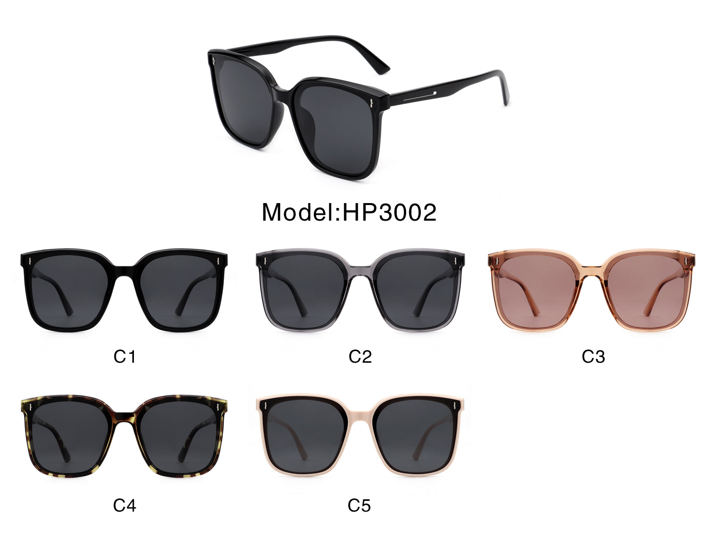 Zona - Square Oversize Retro Flat Top Women Fashion Sunglasses