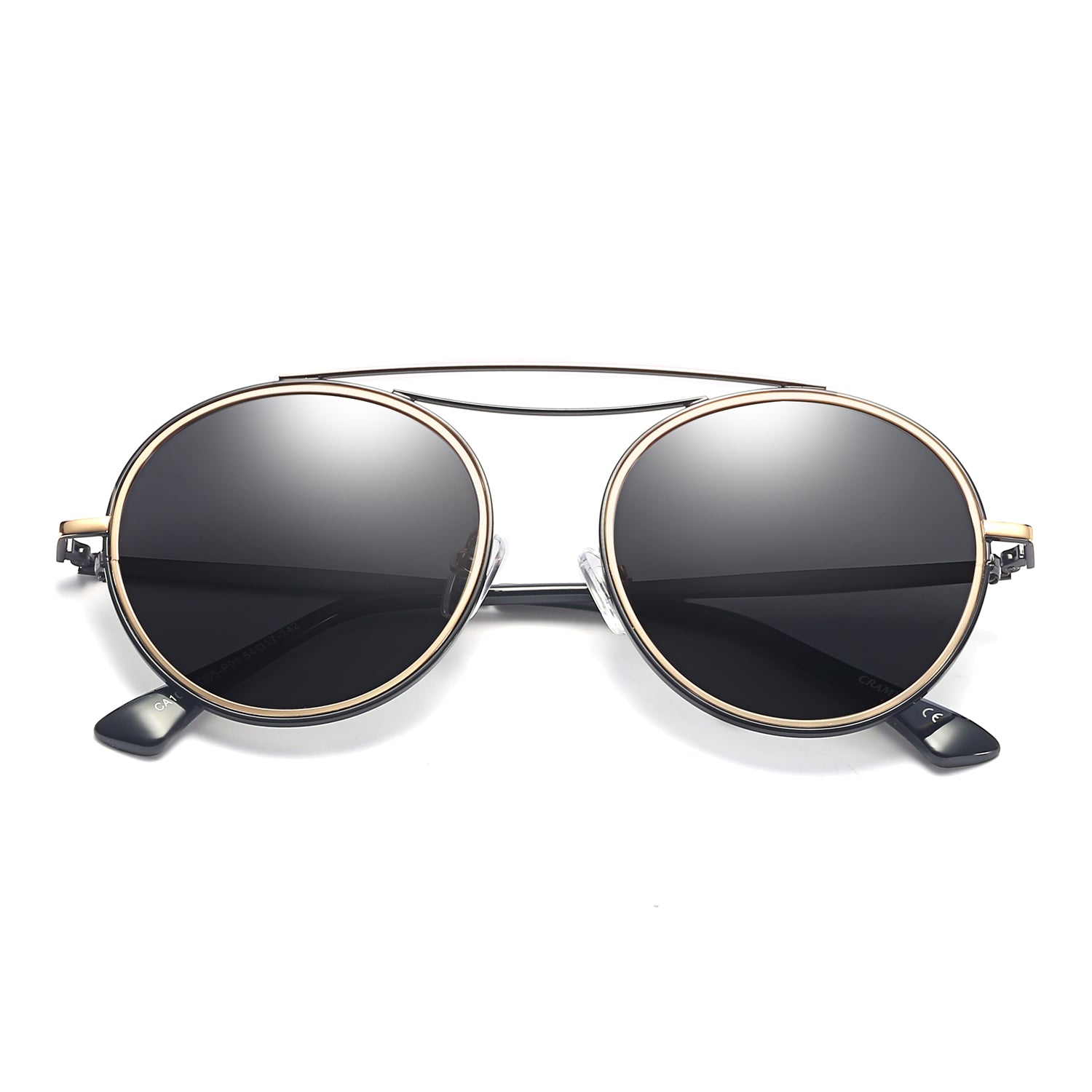 Black sunglasses best sale with gold bar