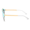 COROLLA | Half Frame Mirrored Lens Horned Rim Sunglasses Circle