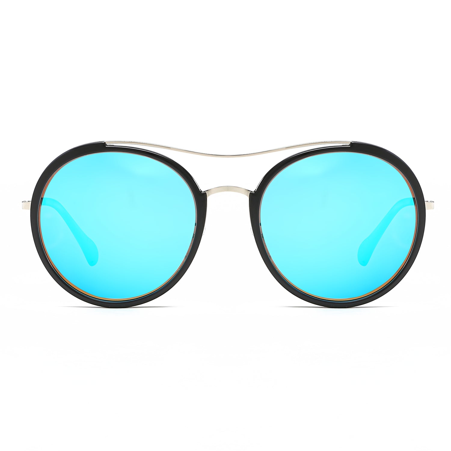 Blue lens circle discount sunglasses