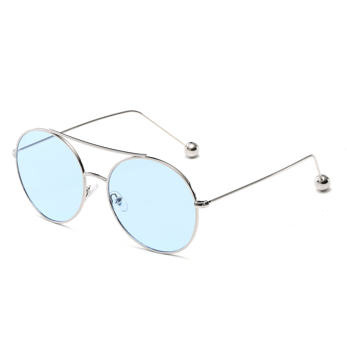 EUREKA | S1016 - Unisex Round Tinted Lens Aviator Clear Glasses Balled Sunglasses - Cramilo Eyewear - Stylish Trendy Affordable Sunglasses Clear Glasses Eye Wear Fashion