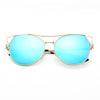 Aspen - Women Trendy Mirrored Lens Cat Eye Sunglasses