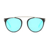 FRISCO | Modern Horn Rimmed Metal Frame Round Sunglasses
