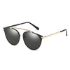 FRISCO | Modern Horn Rimmed Metal Frame Round Sunglasses