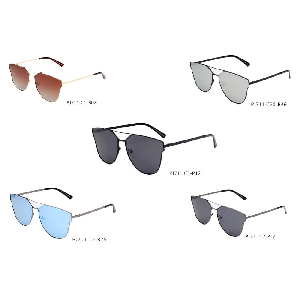 MULA | SHIVEDA PJ711 - Women Polarized Horn Rim Round Cat Eye Sunglasses - Cramilo Eyewear - Stylish Trendy Affordable Sunglasses Clear Glasses Eye Wear Fashion