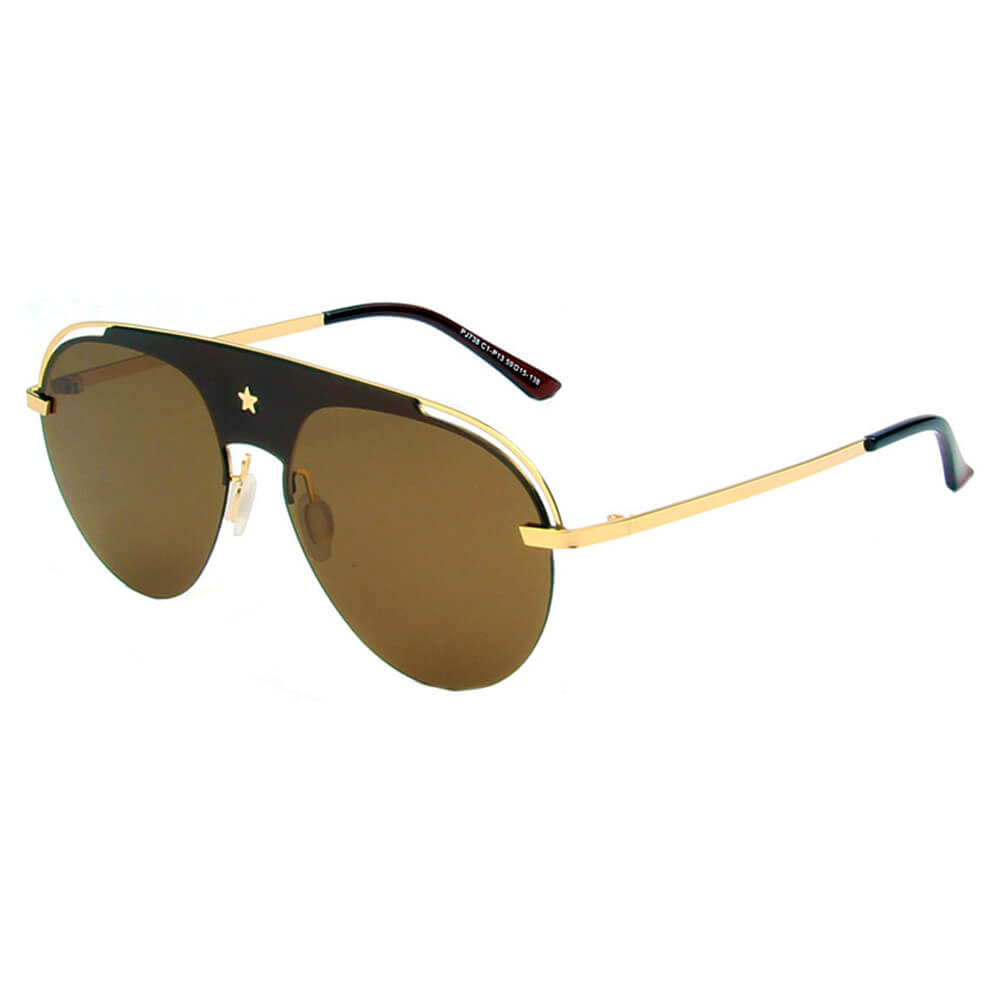 OVIEDO | SHIVEDA PJ738 - Classic Polarized Aviator Fashion Ornate Brow Bar Sunglasses - Cramilo Eyewear - Stylish Trendy Affordable Sunglasses Clear Glasses Eye Wear Fashion