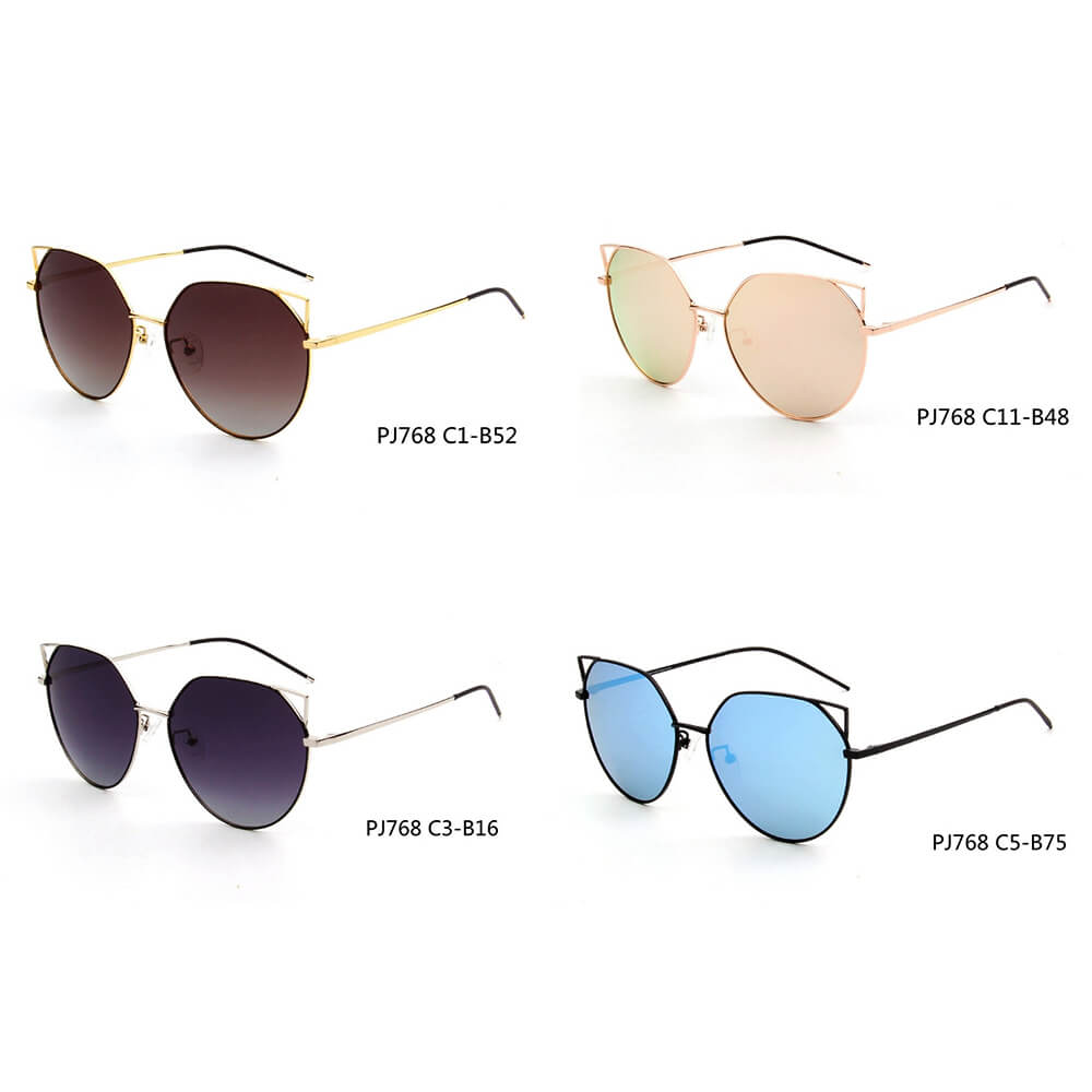 PROVENCE | SHIVEDA PJ768 - Women Polarized Round Cat Eye Sunglasses - Cramilo Eyewear - Stylish Trendy Affordable Sunglasses Clear Glasses Eye Wear Fashion