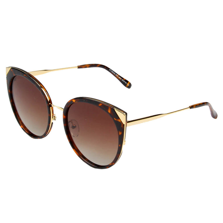 RAVENNA | SHIVEDA PT28028 - Women Polarized Round Cat Eye Sunglasses - Cramilo Eyewear - Stylish Trendy Affordable Sunglasses Clear Glasses Eye Wear Fashion