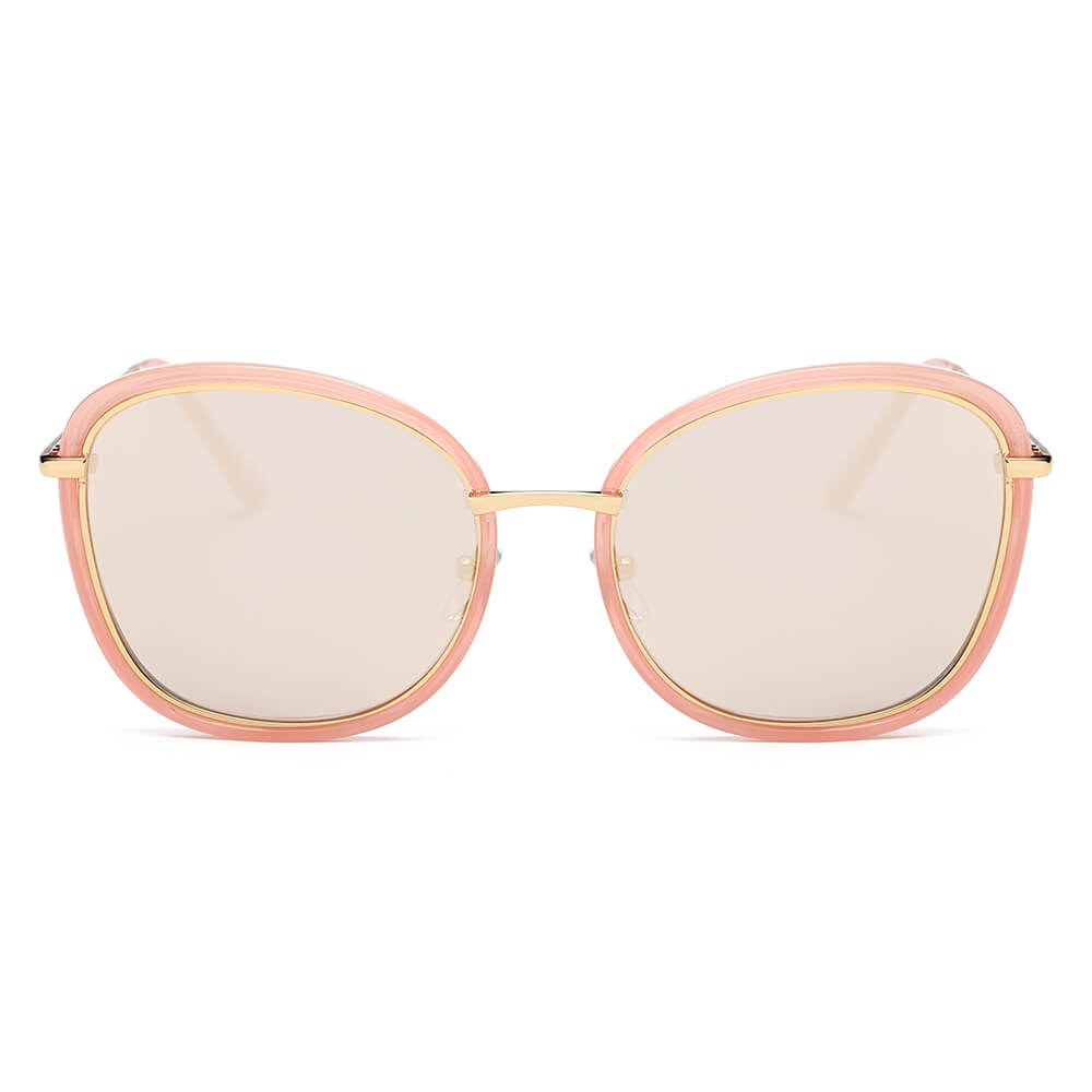 BROOKVILLE | S2003 - Women Round Cat Eye Oversize Sunglasses - Cramilo Eyewear - Stylish Trendy Affordable Sunglasses Clear Glasses Eye Wear Fashion