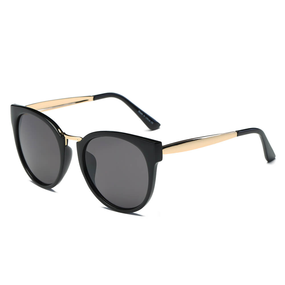 Black Cat Eye With Gold Trim Sunglasses
