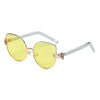 CENTRALIA | S2042 - Women Metal Frame Cat Eye Hands Classic Sunglasses - Cramilo Eyewear - Stylish Trendy Affordable Sunglasses Clear Glasses Eye Wear Fashion