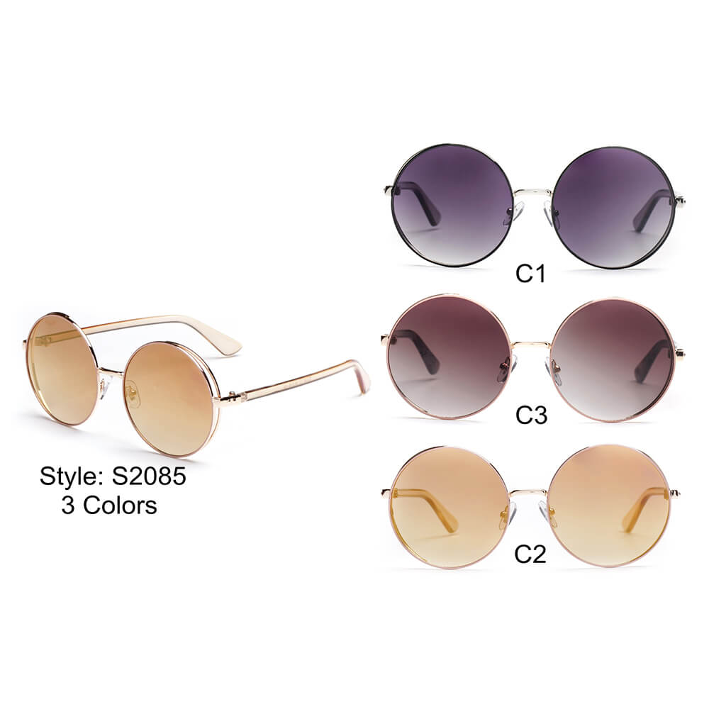 Karlstad | Women Classic Round Lennon Fashion Sunglasses Gradient Purple