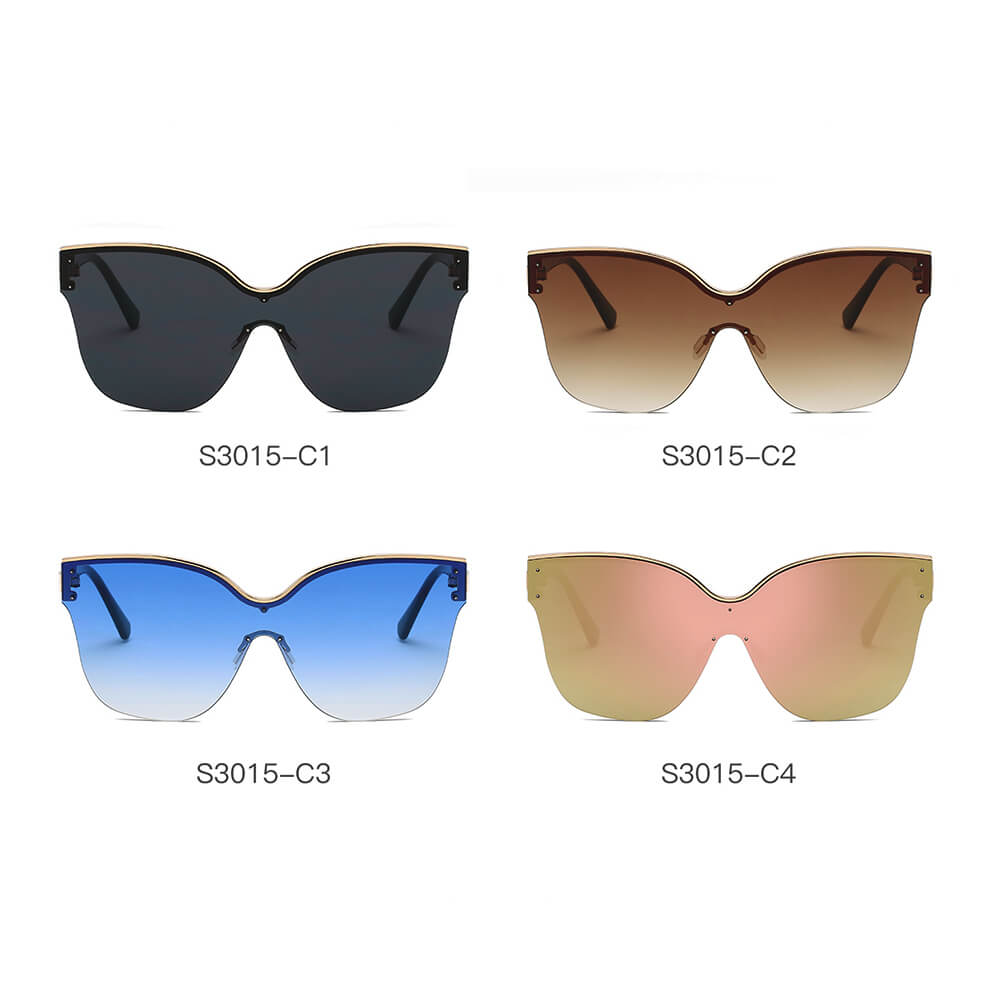 BARCELONA | S3015 - Women Cat Eye Oversize Sunglasses - Cramilo Eyewear - Stylish Trendy Affordable Sunglasses Clear Glasses Eye Wear Fashion