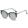 ABANDA | D68 - Round Mirrored Flat Lens Half Frame Sunglasses Circle - Cramilo Eyewear - Stylish Trendy Affordable Sunglasses Clear Glasses Eye Wear Fashion