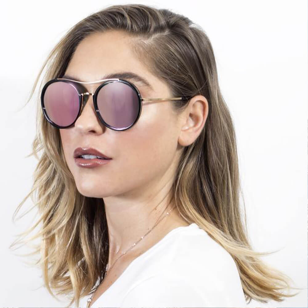 Fashion Oversized Round Sunglasses Women Metal Bar Rimless Clear Shades  Glasses