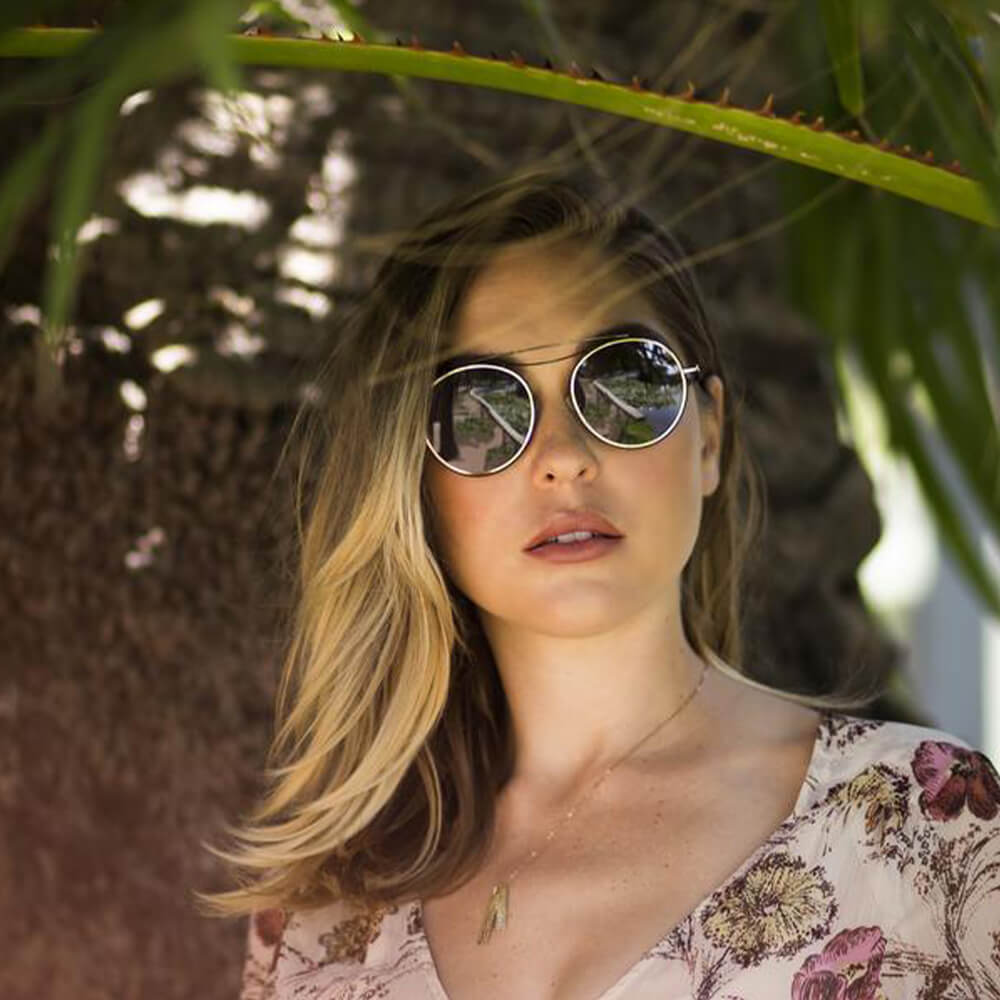 FAIRFAX Polarized Circle Round Brow-Bar Fashion Sunglasses