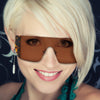 MABLETON | S3001 - Women Retro Flat Top Lens Square Shield Wrap Around Sunglasses - Cramilo Eyewear - Stylish Trendy Affordable Sunglasses Clear Glasses Eye Wear Fashion