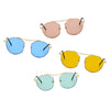 CHOCTAW | S2035 - Women Round Tinted Flat Lens Spectacles Opticals Sunglasses Circle - Cramilo Eyewear - Stylish Trendy Affordable Sunglasses Clear Glasses Eye Wear Fashion